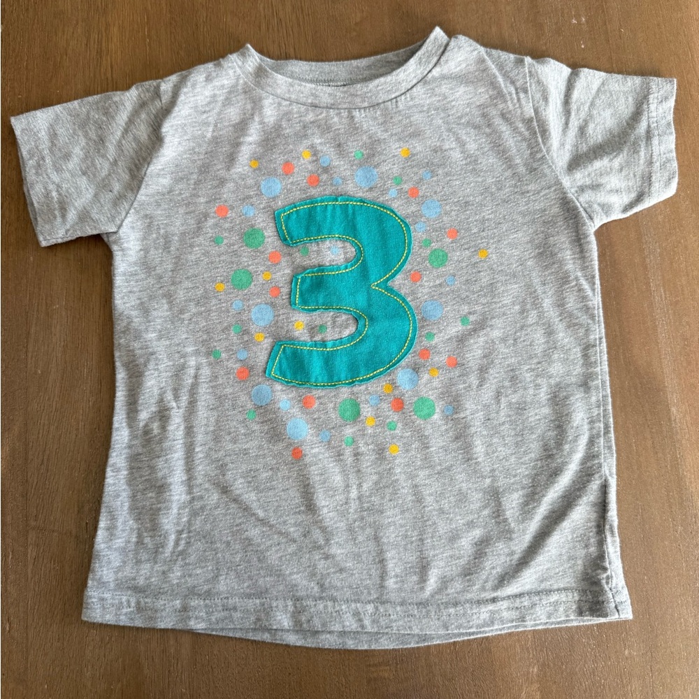 Hallmark 3 Year Old Gray Kids T-Shirt with Number Design 3T